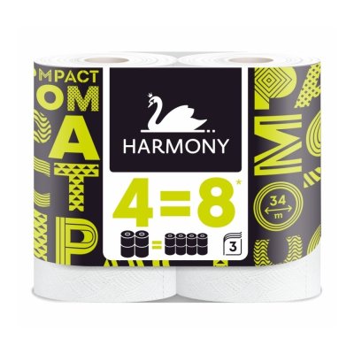 Harmony Compact roll 4 za 8 toaletní papír 4 role