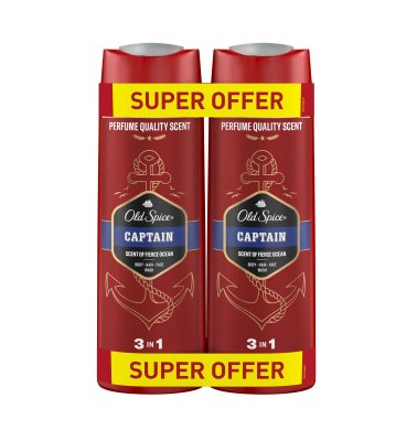 Old Spice Captain Pánský sprchový gel a šampon 2x400 ml