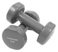 SharpShape Vinylové činky 2 x 4 kg šedé