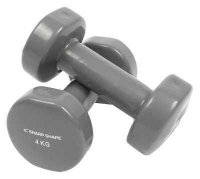 SharpShape Vinylové činky 2 x 4 kg šedé