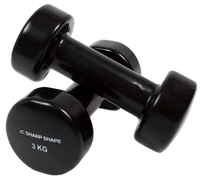 SharpShape Vinylové činky 2 x 3 kg černé