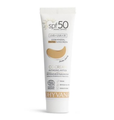 Dhyvana Přírodní minerální tónovací krém SPF50 Amber Honey 50 ml