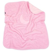 Mamo Tato Oboustranná chlupáčková dečka s vyšívkou 75 x 90 cm, Měsíček - růžová