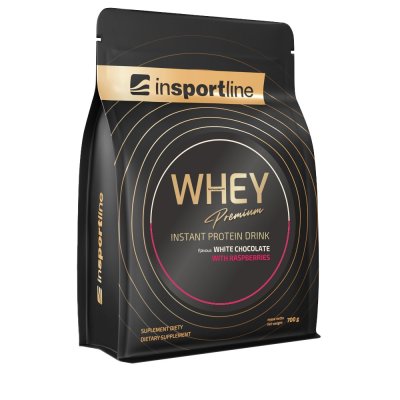 inSPORTline inSPORTline Protein WHEY Premium 700g bílá čokoláda s malinami