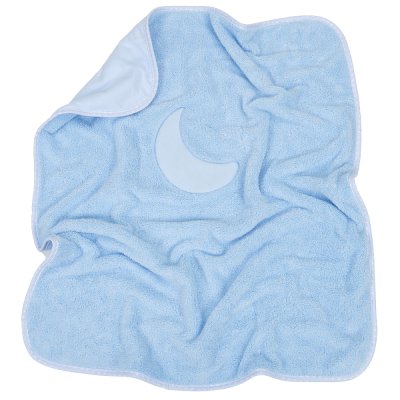 Mamo Tato Oboustranná chlupáčková dečka s vyšívkou 75 x 90 cm, Měsíček, modrá