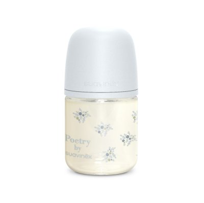 Suavinex Poetry Skleněná láhev fyziologická SX Pro 0m+ SF 120 ml 1 ks modrá