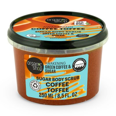 Organic Shop Tělový peeling Zelená káva a cukr 250 ml