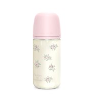 Suavinex Poetry Skleněná láhev fyziologická SX Pro 3m+ MF 240 ml 1 ks růžová