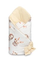 SENSILLO Zavinovačka pro miminko, mušelín, bavlna - Králičci, béžová