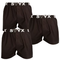 Styx 3PACK pánské trenky sportovní guma černé (3B960) S