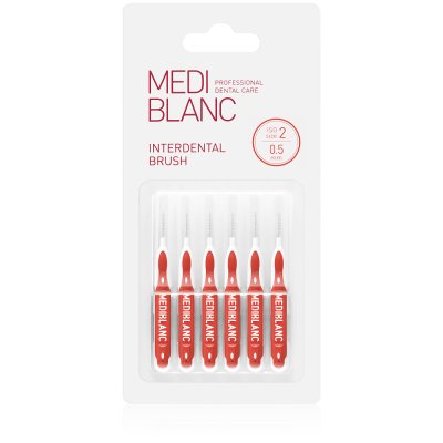 MEDIBLANC Mezizubní kartáček 0,5 mm tvar I 6 ks červený