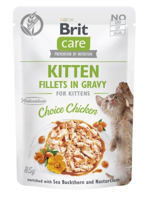 Brit Care Cat Kitten Fillets in gravy Choice Chicken 85 g