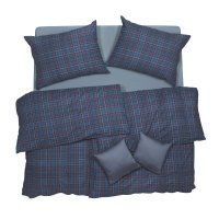 SCANquilt povlečení KLASIK SOFT kostky modrá 140 x 200/70 x 90 cm