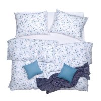 SCANquilt povlečení KLASIK kvítka modrofialová 140 x 200/70 x 90 cm