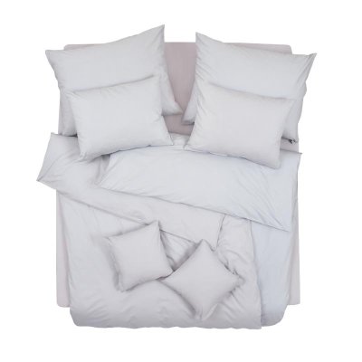 SCANquilt povlečení KLASIK PLUS UNI světle šedá 140 x 200/70 x 90 cm