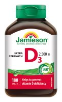 Jamieson Vitamín D3 2500 IU 180 tablet