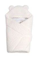 Baby Nellys Beránková zavinovačka s kapucí bavlna/beránek, Teddy - Medvídek smetana