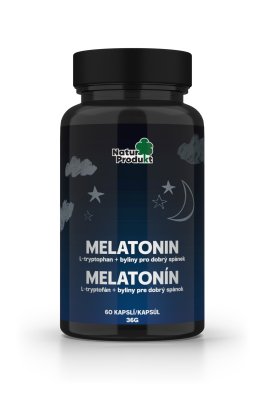 Naturprodukt Melatonin + L-tryptofan + byliny 60 kapslí