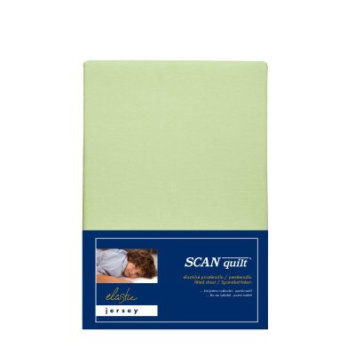 SCANquilt dětské prostěradlo JERSEY ELASTIC LYCRA světle zelená 60 x 120 cm na výšku matrace až 15 cm