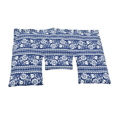 Torf-Ziegler Krční polštářek s třešňovými peckami, modro-bílý folklór, 40 x 25 cm