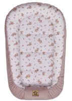 Baby Nellys Hnízdečko pro miminko Premium Flowers, oboustranné - pudrově růžová