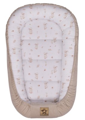 Baby Nellys Hnízdečko pro miminko Premium Goose, oboustranné - béžové