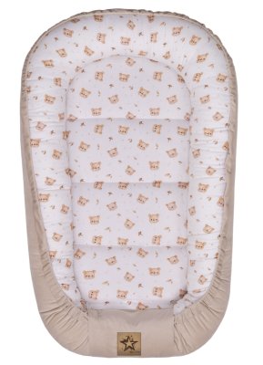Baby Nellys Hnízdečko pro miminko Premium Baby Teddy, oboustranné - béžové