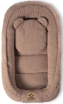 Baby Nellys Oboustranné hnízdečko s polštářkem Teddy Boucle - hnědé