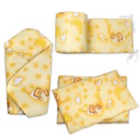 Baby Nellys 3D Mantinel s povlečením + zavinovačka zdarma, Medvídek krémový