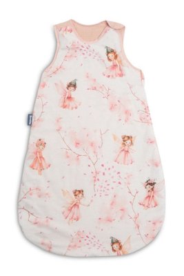 SENSILLO Spací vak, mušelín, bavlna, vel. M, 50x80cm - Víla Ema, růžová, bílá