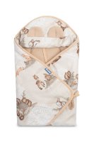 SENSILLO Zavinovačka 2v1 do autosedačky, kočárku, mušelín, bavlna - Zábava v lese, béžová