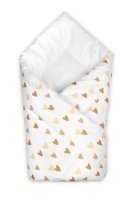 Baby Nellys Kojenecká zavinovačka klasik Srdíčka - bílá, béžová