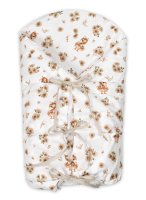 Baby Nellys Klasická retro zavinovačka LALLY šněrovací s výplní, Kačenky, béžová/bílá