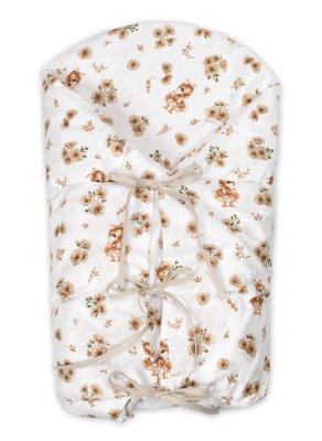 Baby Nellys Klasická retro zavinovačka LALLY šněrovací s výplní, Kačenky, béžová/bílá