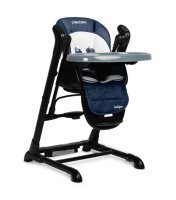 Caretero Jídelní židlička, houpačka 2 v 1, Indigo - černá, modrá