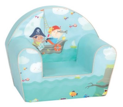 DELSIT Delsit Dětské křesílko, pohovka - Piráti, světle modré