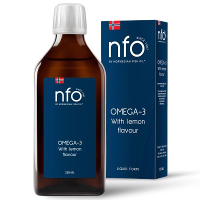 NFO Tekutý Omega-3 citron 250 ml kapalný