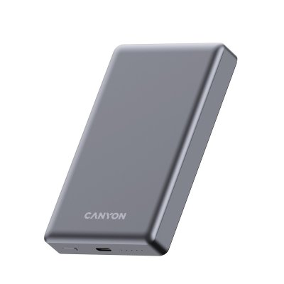 Canyon Power Bank PB-510, 10000 mAh, Magsafe wireless, 20W, Dark grey
