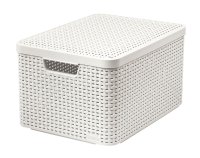 Curver Úložný box Rattan Style2 L s víkem 1 ks krémový