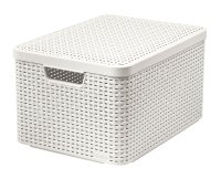 Curver Úložný box Rattan Style2 s víkem M 1 ks krémový