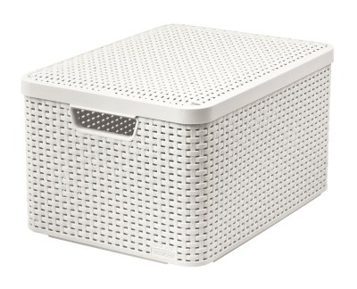 Curver Úložný box Rattan Style2 s víkem M 1 ks krémový