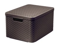 Curver Úložný box Rattan Style2 s víkem M 1 ks hnědý