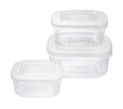 Tontarelli Dóza na potraviny Family čtvercová 3 ks bílá