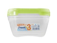 Tontarelli Dóza na potraviny Nuvola čtvercová 1 l 3 ks zelená