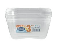 Tontarelli Dóza na potraviny Nuvola čtvercová 1 l 3 ks bílá