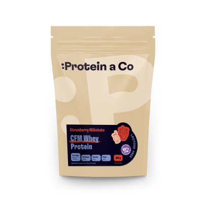 Protein&Co Bezlaktózový CFM Whey, 500 g Strawberry milkshake