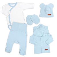 Baby Nellys Bavlněná souprava pro miminko 5D, Made with love, baby blue. vel 50