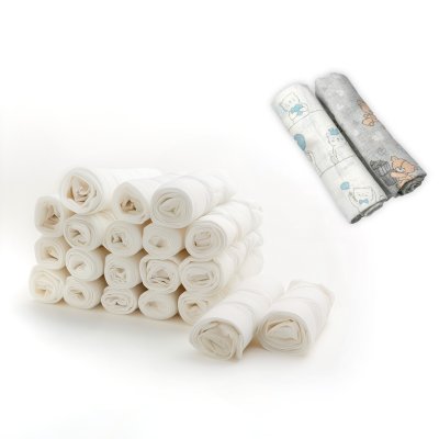 Baby Nellys Kvalitní bavlněné pleny TETRA LUX 70x80cm, 20ks v bal. + 2 zdarma