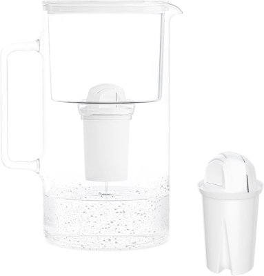 Wessper Skleněná konvice AquaClassic D2 3,3 l, bílá + 1 filtr