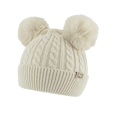 BN Pletená zimní čepice Bambulka - béžová, vel. 48-54 cm